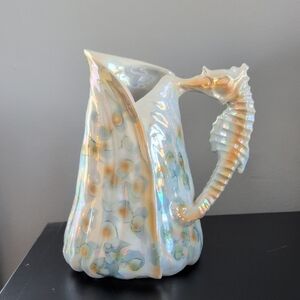 Elegant Seahorse Ceramic Pitcher